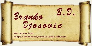 Branko Đošović vizit kartica
